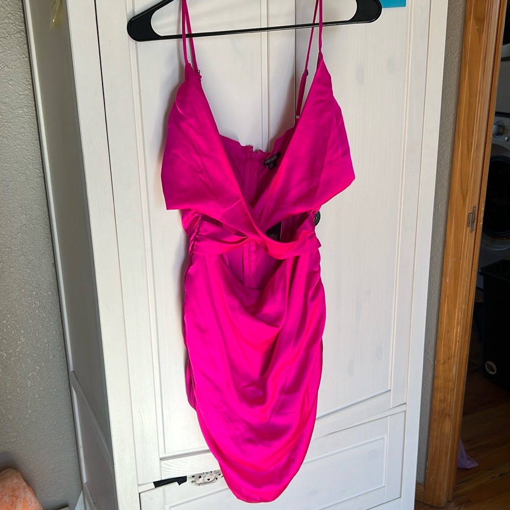 Wild Fable satin belly cropish dress